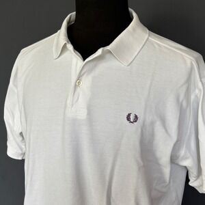Vintage Fred Perry Pique Polo Shirt | Size XL | White Logo | Made Portugal